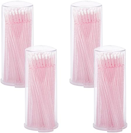 G2PLUS 400PCS Micro Applicators, Crystal Pink, Eyelash Extension Applicators for Eyelashes Extensions, Crafting