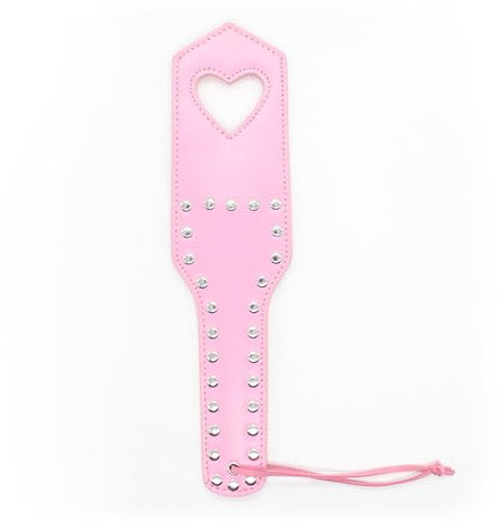 ATTAWA Herzförmig Spanking Paddle SM Paddel Erotik Flogger Leder Peitsche Sex Erotischer Paddle Peitsche Flirt Peitsche Klatsche Peitsche Spanking Sexspielzeug für Paare Sex Zubehör,Rosa,31.5cm