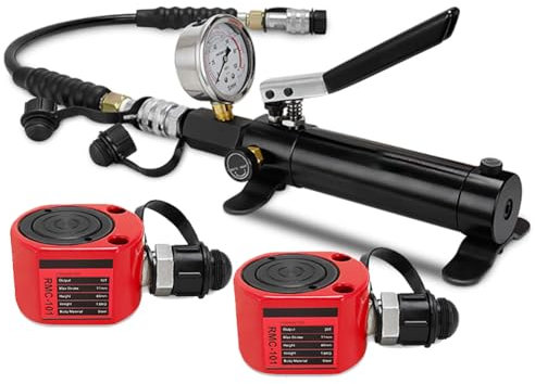 Professioneller hydraulischer Zylinderheber, 10T/20T, ultradünner hydraulischer Hubzylinder, Stößelhub 11 mm, CP-180-Hydraulikpumpe mit Manometer, ultrafein, leicht, tragbar, für Brücken/Gebäude