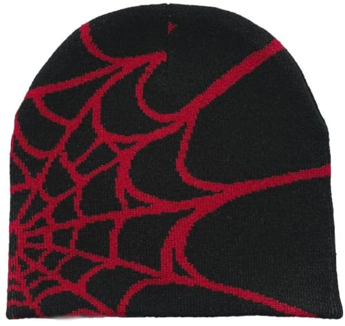 Danlai Spider Web Beanie Hut Wolle Gestrickt Hut Y2k Straße Beanie Für Männer Frauen Winter Warme Beanie Mode Hip Hop Schädel Cappe