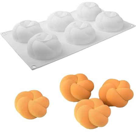 QIUMING Moldes Para Donut Silicona Moldes de Silicona para Rosquillas Bizcochos de Silicona Reutilizables para Repostería diseño de flores Antiadherentes Para Rosquillas Pasteles (distorsionado)