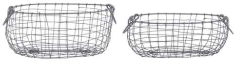 degawo Trådkorg, set om 2, medium och stor – oval handtag, dekoration, trädgårdsdekoration