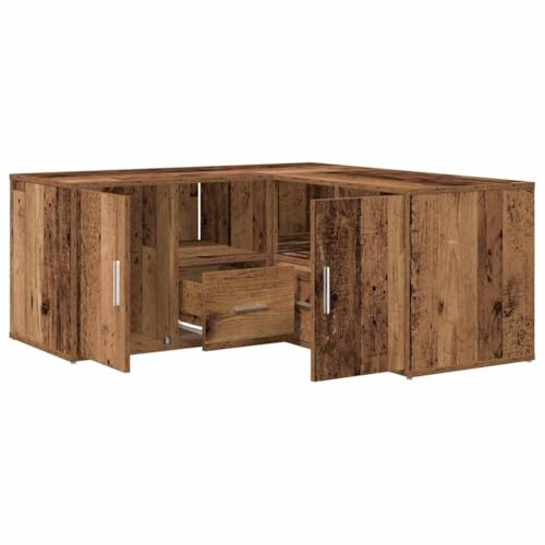 vidaXL Eckregal Altholz-Optik 160x40x45 cm Holzwerkstoff