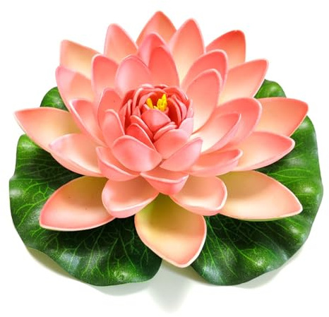 BBTISG Simulation Lotusblume, Umweltfreundliche Wasserlilie Schwimmende Lotusblüte Künstliche Lotusblüte Gefälschte Schwimmende Seerose für Aquarium, Teich (Hellrosa)