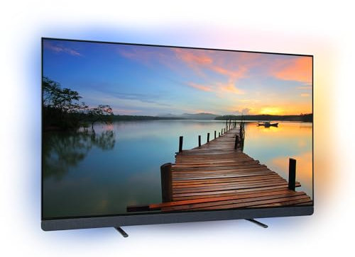 TV OLED+ Ambilight Philips 55OLED909 12 139 cm 4K UHD 2024 Gris Métal