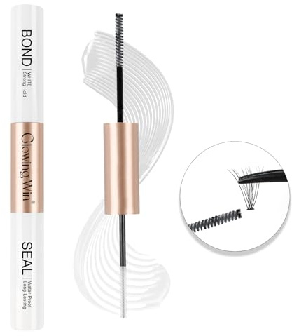 Glowing Win Eyelash Glue Bond & Seal Lash Adhesive for DIY Cluster Lashes | Strong Hold, Clear, Waterproof, Bond and Seal Lash Glue, Individual Eyelash Extension Glue