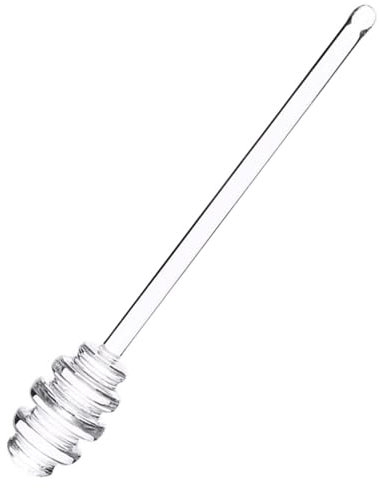 Bâton mélangeur à miel en verre - Cuillère à miel - Baguette à miel transparente - Bâton en nid d'abeille - Bâton de sirop de confiture