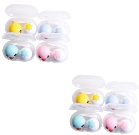 minkissy 8pcs Safe Lens Container Storage Box for Contacts Lens Case Holder Clamshell Design Random Color