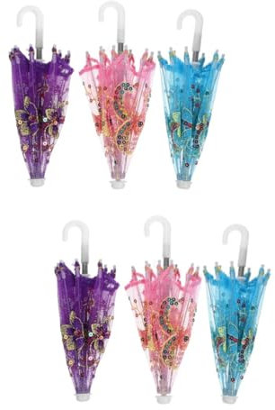 GALPADA 6pezzi Ombrello Mini Per Ricamo Ombrellini Decorativi Per Fotografia e Pattern Casual
