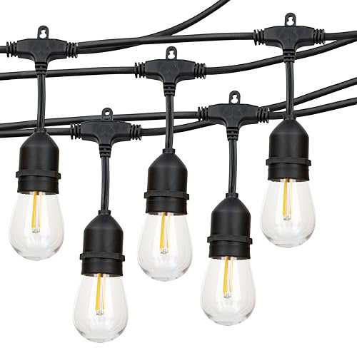 TEKLED® LED Outdoor String Festoon Lights | 15 LED ST14 Edison Bulbs | IP65 Waterproof Indoor Outdoor 11 Meter with UK Plug | Warm White | for Patio Garden Backyard Home Christmas Tree Party Terrace