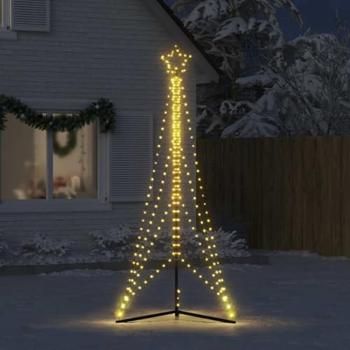 IKAYAA LED Weihnachtsbaum Aussen Kegelform Weihnachtsbaum Metall Groß Warmweiß 483 LEDs Tannenbaum Lichterbaum Weihnachtsdeko Aussen Weihnachtsbaum Tanne 240 cm
