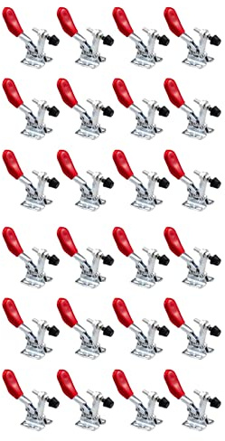 Ruitutedianzi 24 Pieces Hand Tool Adjustable Toggle Clamp 201A Antislip Red Horizontal Clamp 201-A Quick Release Heavy Duty Tool