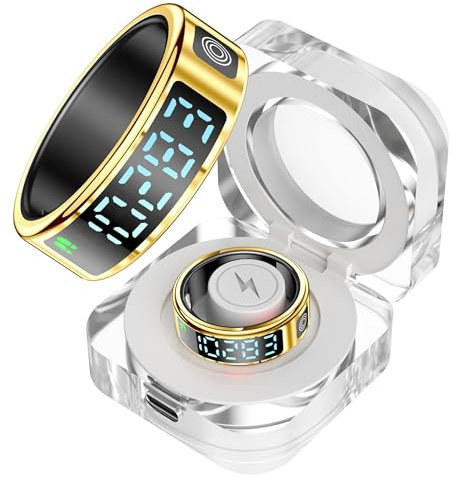 findtime Smart Ring Smartringe für Herren Damen Scroll Ring Smart Ring Android Fitness Ring Schlaftracker Herzquenz SpO2 Messer kalorie Distanz-Tracking Podómetro Remote-Auslöte-Auslöser