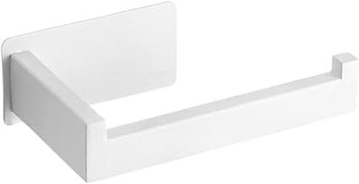 Portarrollos de papel higiénico sin taladrar, autoadhesivo, resistente al agua, acero inoxidable, soporte para rollos de papel higiénico, soporte de papel higiénico para baño, montaje en pared, blanco