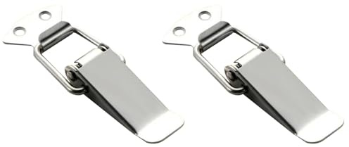 2PCS Spring Loaded Toggle Latch Unlocked.304 Stainless Steel Tension Clasp 90MM,Loaded Catch Clips Duck Billed Buckles,Toggle Clamp Latches for Box Drawer Cabinet
