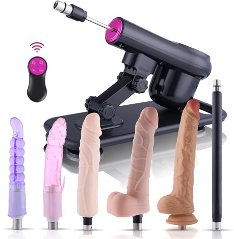 Macchina del sesso con grande dildo, macchina per scopare con 6 accessori, macchina per dildo con telecomando wireless, giocattolo sessuale