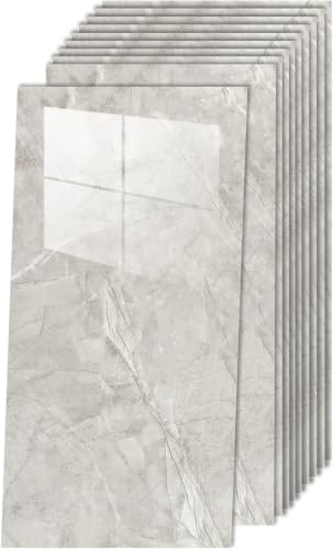 Decoroom Tile Stickers Grey 60x30cm/10pcs Marble Self Adhesive Wall Tiles | Waterproof,Peel and Stick on Wall for Bathroom Kitchen Splashback