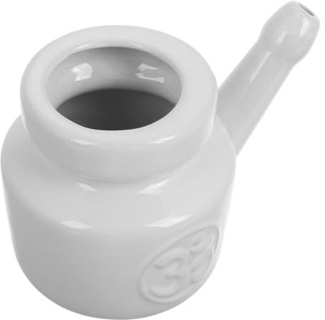 WEKAMOS Limpiador Nasal Adulto de Cerámica, 350ml, Suave y Seguro para Lavado Nasal en Yoga, Elegante y Reutilizable para Limpieza sin Irritación