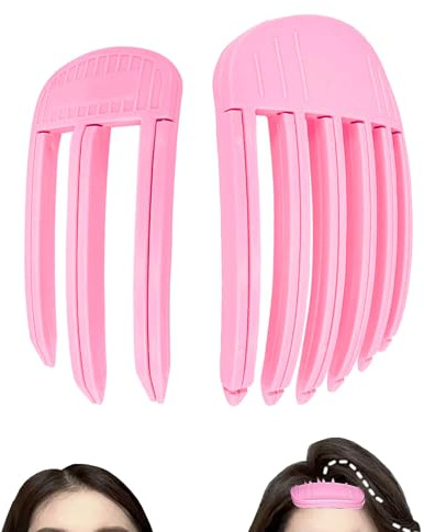 jatimdotin 2 PCS Pinze per Capelli, Clip Del Volume Per Radici, Volume per l'attaccatura dei Capelli, Clip per Sollevamento Radici dei Capelli per Corona Alta (Rosso rosa)