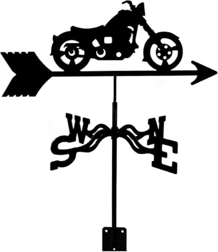 Weather Vane,Weather Vane Stainless Steel Weathervane for Garden Retro Motorcycle Wind Vane Creative Garden Stake Wind Direction Indicator Measuring Tool