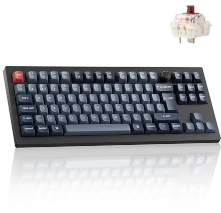 Keychron V3 Max TKL Wireless Mechanical Keyboard - 87 Keys Hot-Swappable Gateron Brown Switch, QMK RGB Bluetooth/2.4 GHz, Compatible with Mac Windows Linux for Office & Gaming (UK Layout) - Black