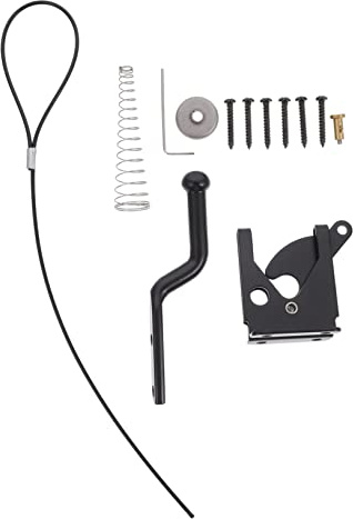 LALAFINA Chiusura per Porta Scorrevole Carbonio Chiavistello Resistente per Cancelli e Facile Installazione con Accessori Design Classico per e Spazi Esterni