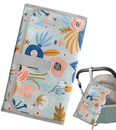 Tapis À Langer Tapis De Change Portable Pour Tout-Petit | Porte-Lingettes Pliable Pour Poussette - Idéal Maison Crèche