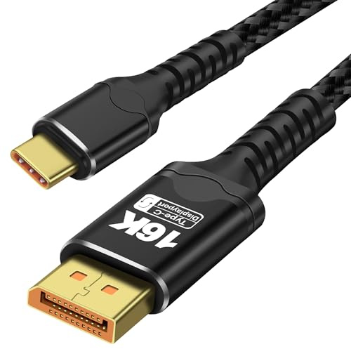 XMSJSIY USB C zu DisplayPort/DP 2.1 Kabel bidirektional [16K@30Hz 8K@120Hz 4K@240Hz] USB Type-C zu DP [Thunderbolt 3/4 kompatibel] 40Gbps DisplayPort Kabel Unterstützung DSC HDR VRR ALLM - 2M/6.56FT