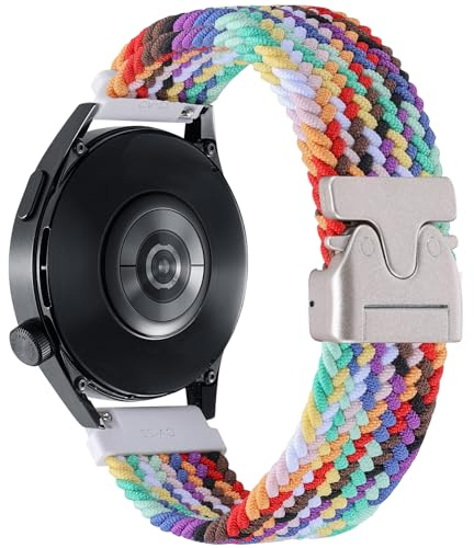 SITAFU Cinturino Intrecciato Compatibile per Samsung Galaxy Watch 7 6 5 4 FE 40mm 44mm/6 4 Classic 43mm 47mm 42mm 46mm/5 Pro 45mm/3 41mm/Active 2, 20mm Cinturino Sportivo in Nylon Elastico per Unisex