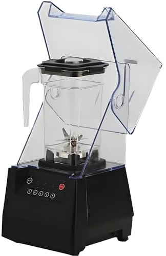 DowPie Licuadora Comercial para Batidos, batidora eléctrica de Pedestal de 2 l, 17000 RPM, trituradora de Hielo con Cuchillas y Aislamiento acústico, máquina silenciosa para Batidos de Frutas. 110v