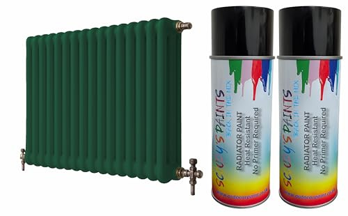 SCOOBYS PAINTS BACK IN THE MIX Radiator Aerosol Spray Paint Heat Resistant To 100ºC - Quick Air Drying No Primer Needed anti rust moisture resistant Metallic and Solid Colours (British Racing Green)