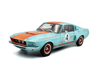 Solido Shelby GT500 Gulf Racing Tribute – 1:18 Die-Cast Modellauto, Kult-Design in Hellblau-Orange, Hochwertiges Sammlermodell mit Racing-Details