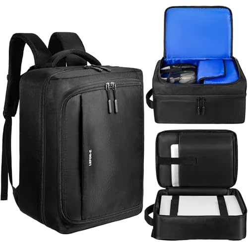 LEFOR·Z Gaming Travel Backpack Compatible with PS5/PS5 Pro/PS5 Slim/PS4,Protective Carrying Case Storage Bag Compatible with PlayStation5 Console,Controllers,Monitor,15.6”Laptop,Accessories