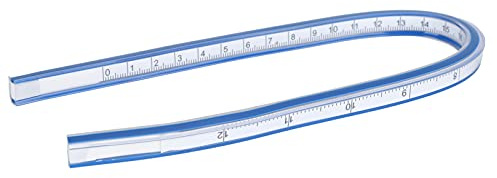 FLEXIBLES KURVENLINEAL AUS KUNSTSTOFF MIT METRISCHER SKALA WEICHES MEßWERKZEUG BIEGBAR ZUM ZEICHNEN UND NÄHEN (30 cm langes Schlangenlineal)