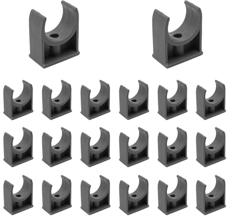 TONGIHS 20 Pièces Clips de Tuyau en Plastique, Colliers de Serrage PVC de Type U de 30mm, Support en U pour Tuyau, Colliers de Tuyaux, pour Tuyaux d'eau et Flexibles, Conduits (Vis non fournies, Gris)