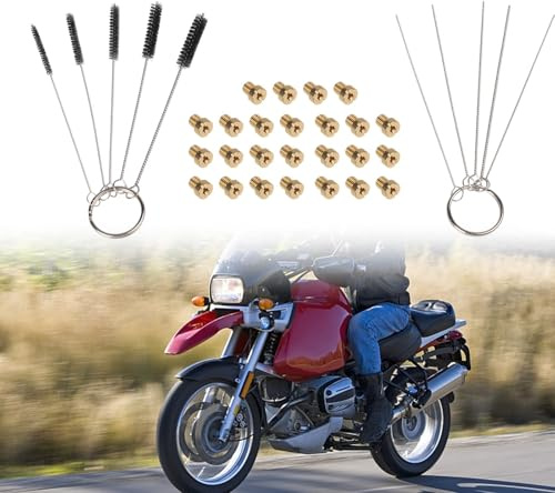 M6 Plus Mantenimiento de limpieza de motocicleta en latón de afinación de carburador con boquilla de limpieza para scooter de 25 piezas juego de cepillos principales