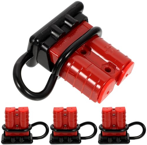 VALICLUD 4 Piezas Conector de Cables de Conexión Rápida para Batería y Cabrestante, Enchufe de Conexión Rápida, PC y Goma, Rojo, para ATV y Remolque de Bicicleta