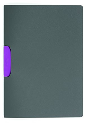 Durable Klemm-Mappe Duraswing Color für 30 Blatt DIN A4, Beutel 5 Stück, anthrazit mit rosa Klemme, 230408