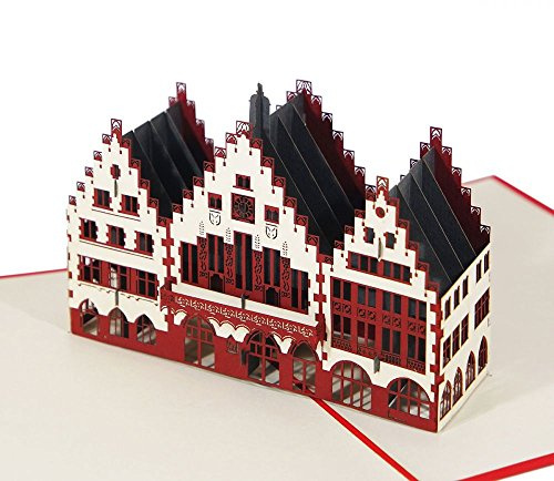 3D KARTE Frankfurter Römer I Pop-Up Karte als Reisegutschein I Klappkarte als Souvenir aus Frankfurt