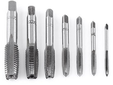 7pc Gewindebohrer Set Metrischer Gewindeschneider Stahlgewindebohrer M3, M4, M5, M6, M8, M10, M12