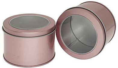 Crysdaralovebi 6 scatole di latta trasparenti con finestrella in metallo, per regali, cioccolatini, caramelle, torte, barattoli di tè, gioielli, cosmetici (rosa)