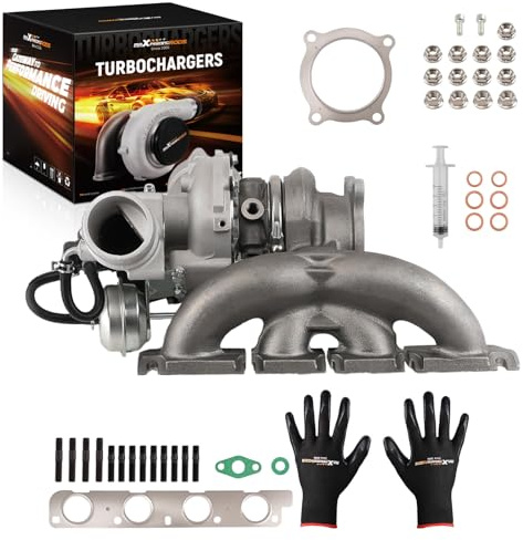 maXpeedingrods K03 Turbo Turbocharger Kit for 2009-2017 Audi A4 A5 A6 Quattro allroad Q5 L4 2.0L with CDNB CDNC CAEA CAEB CFKA Engine, for Volkswagen Passat Seat Exeo, 06H145702L, Basic PVL Series