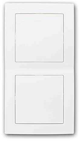 FLAIR 2-fach Blindabdeckung/Blende, Farbe weiß, mit Doppel-Rahmen