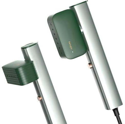 Nesugar G2 Travel Garment Steamer - Handheld Garment Steamer for Instant Wrinkle Smoothing - Rotating Head - Quick Heat-Up - Sleek Profile - Compact Size - Flat Ironing - Green