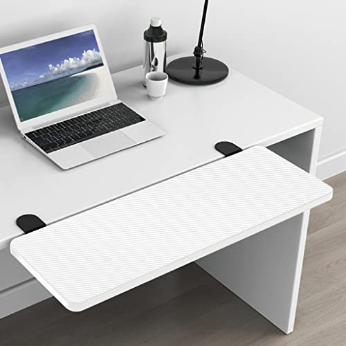 HONJIE förlängningsbräda för datorskrivbord, lämplig för kontorsskrivbord, robust musarmstöd, datorskrivbordsförlängare, lämplig för hem och kontor (75 cm x 24 cm (29,53 x 9,45 tum), vit kolfiber) ..