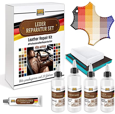 SRS TECHNOLOGY Leder Reparatur Set für BMW Professionelles Flüssigleder + Lederfarbe Color Passend Beseitigt Schrammen und Abnutzung an Leder und Kunstleder (Dakota Hellbeige)