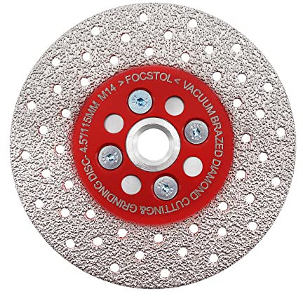 FOCSTOL Disco Diamantato 115mm - Doppio lato Taglio Macinazione Lama Diamantata per Granito Marmo Porcellana Ceramica Piastrella Calcestruzzo con M14 Filettatura