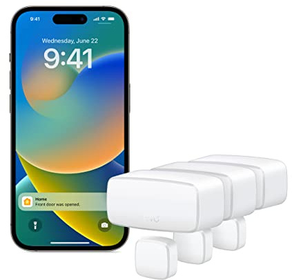 Eve Door & Window (Matter) 3 Pack - Smart Sensor for Doors and Windows, Automatic Control of Accessories, Privacy, for Apple Home, Alexa, Google Home, SmartThings, requires Thread Border Router