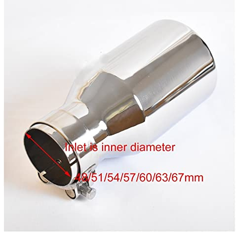 Auto Auspuff Endrohr Universal-Edelstahl 170 Mm Auspuffrohr Endschalldämpfer 1PC Auto Endrohrblenden (Size : ID 63 OD 101mm)