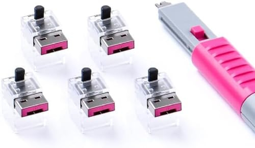 SmartKeeper Essential / 5 x LAN Cable Locks mit 1 x Lock Key Basic/Pink